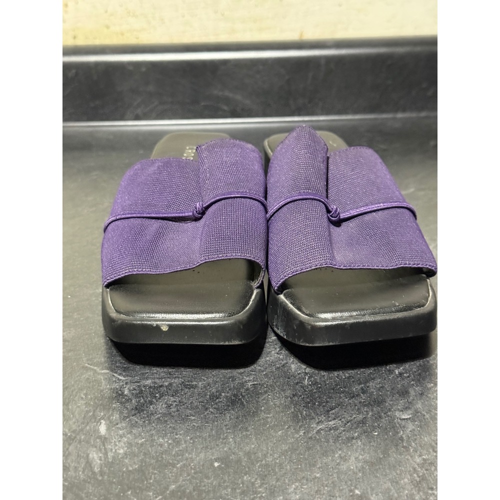 Crossroads Madison Purple Fabric Platform Wedge Sandals Square Toe Women 7M Y2K - Picture 2 of 7